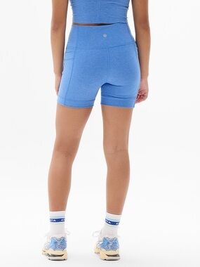 Athleta Girl Right Moves Stash 4" Bike Short Blue Heather Varsity Athletic Short